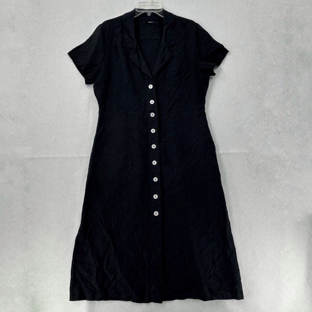 Quince 100% European Linen Button Front Dress M